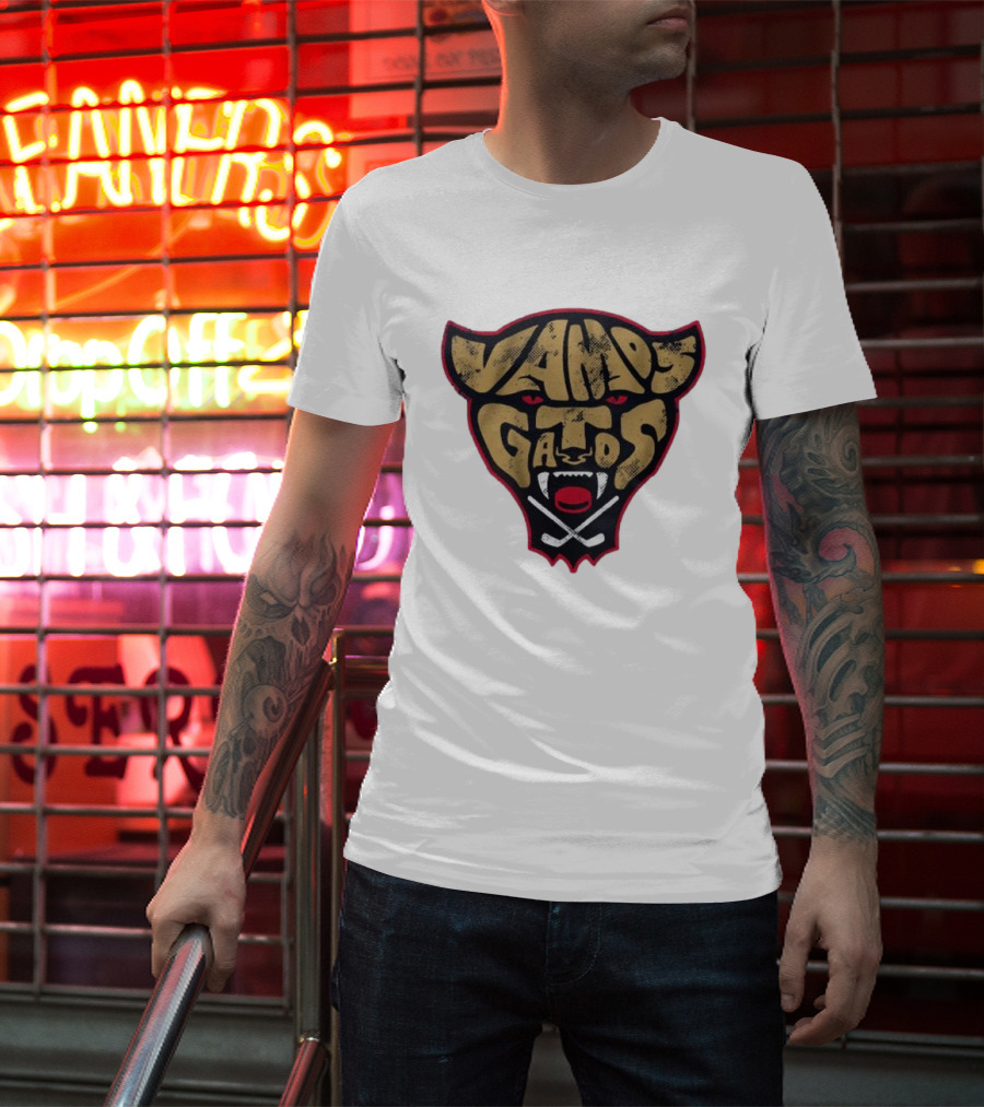 Florida Panthers Vamos Gatos Logo Cat Hockey T-Shirt