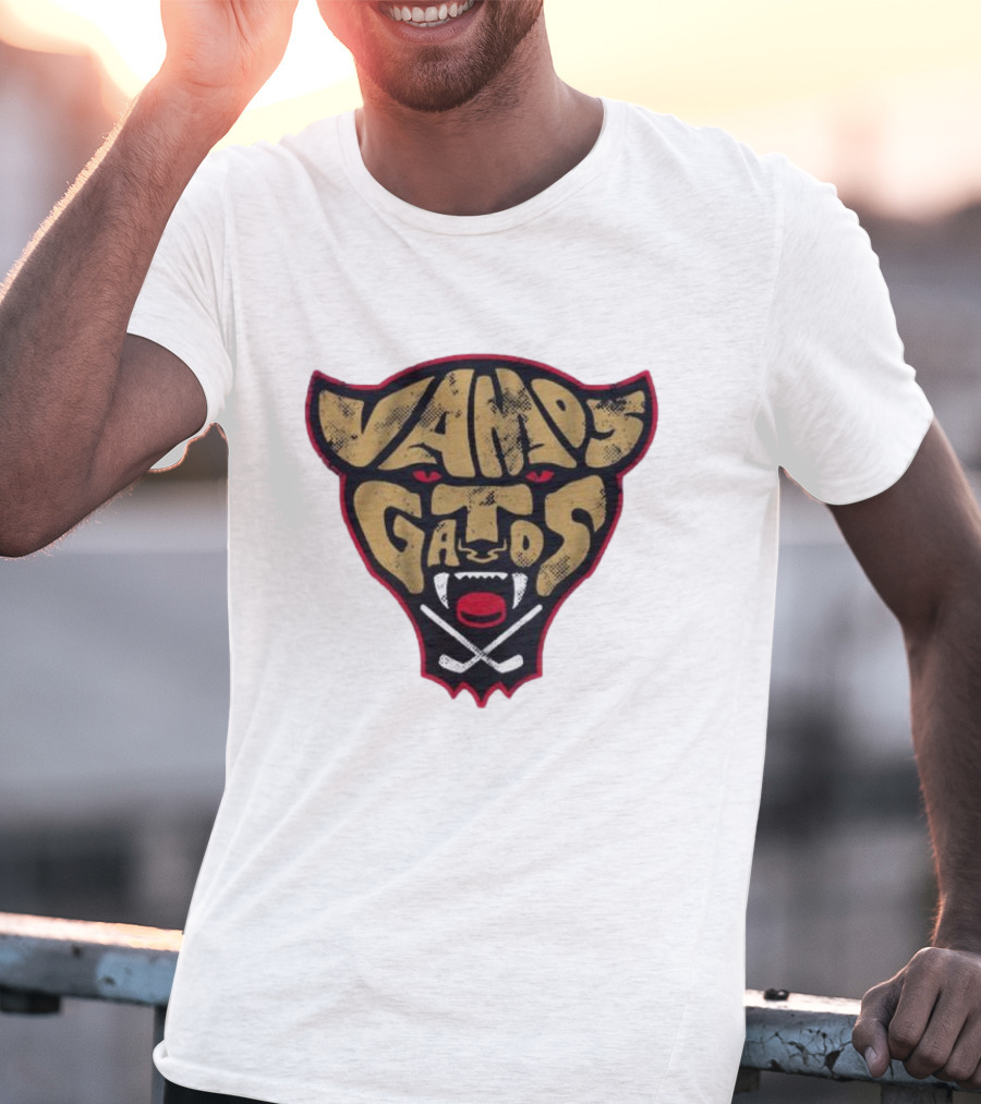 Florida Panthers Vamos Gatos Logo Cat Hockey T-Shirt
