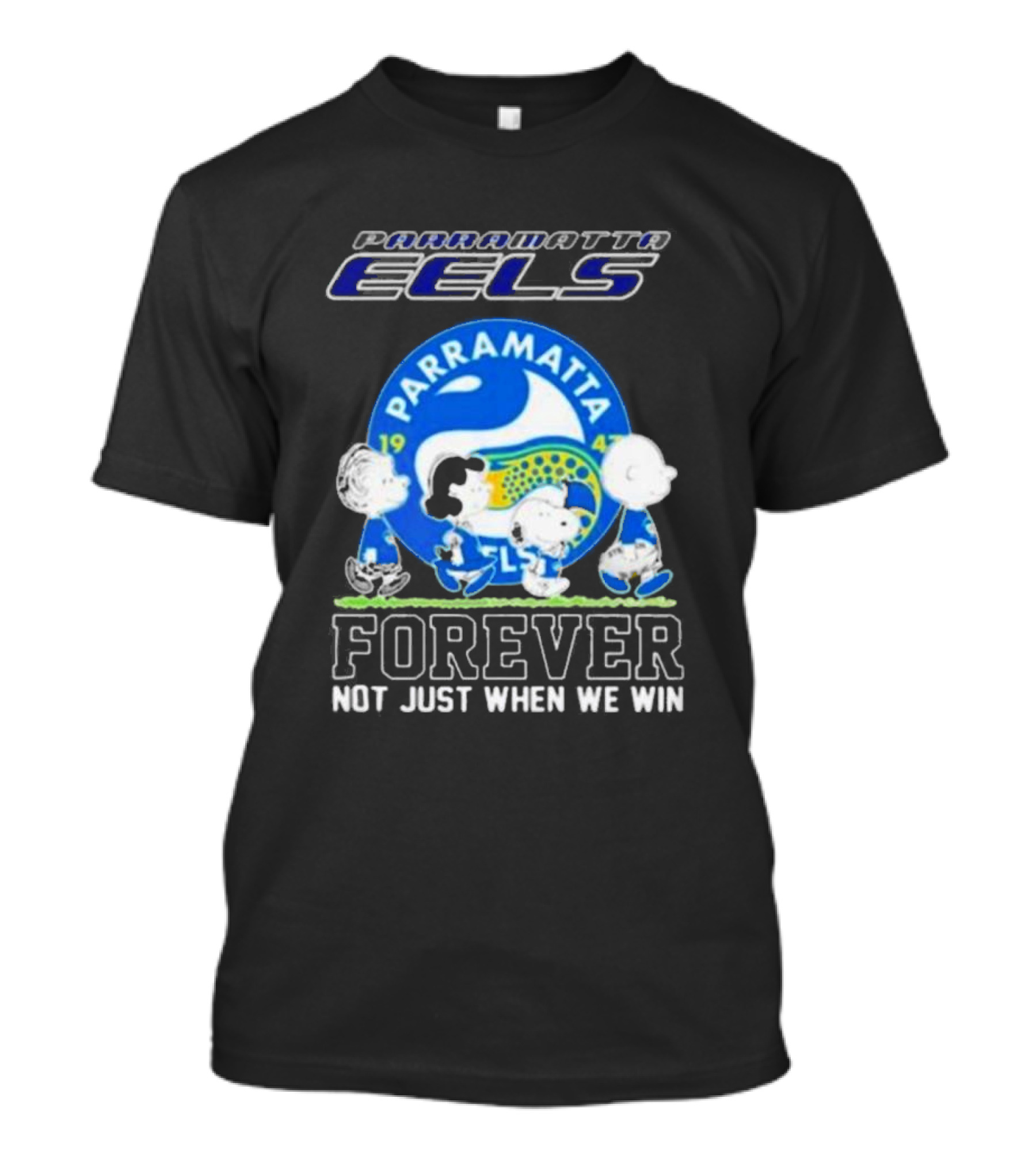 Parramatta Eels Peanuts Characters Walking Forever Not Just When We Win T-Shirt