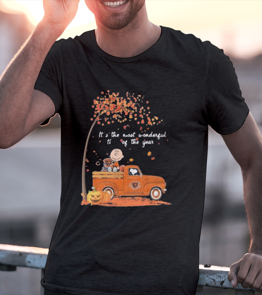 Charlie Brown Snoopy Chicago Bears Wonderful Time Of The Year T-Shirt