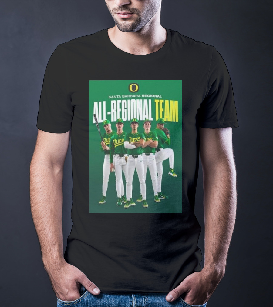 Santa Barbara Regional All-Regional Team Oregon Ducks Baseball T-Shirt