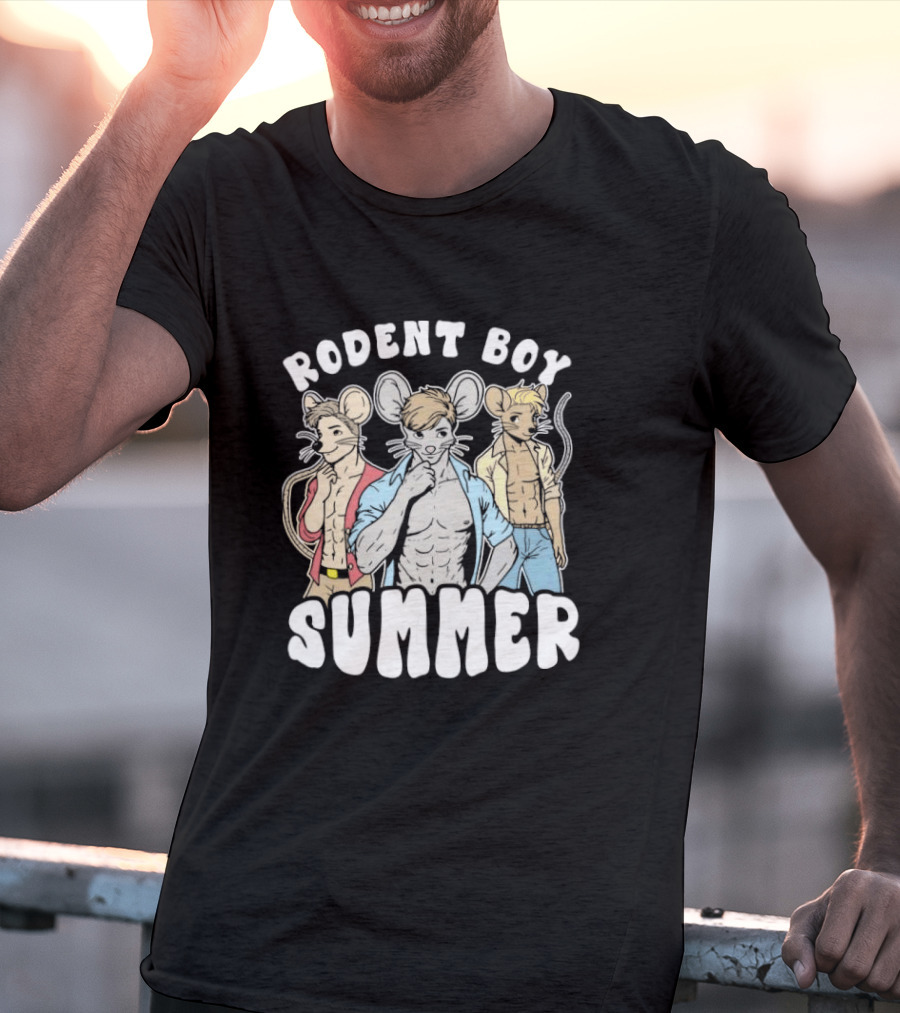Rodent Boy Summer Anthro Trio With Sunglasses And Open T-Shirt