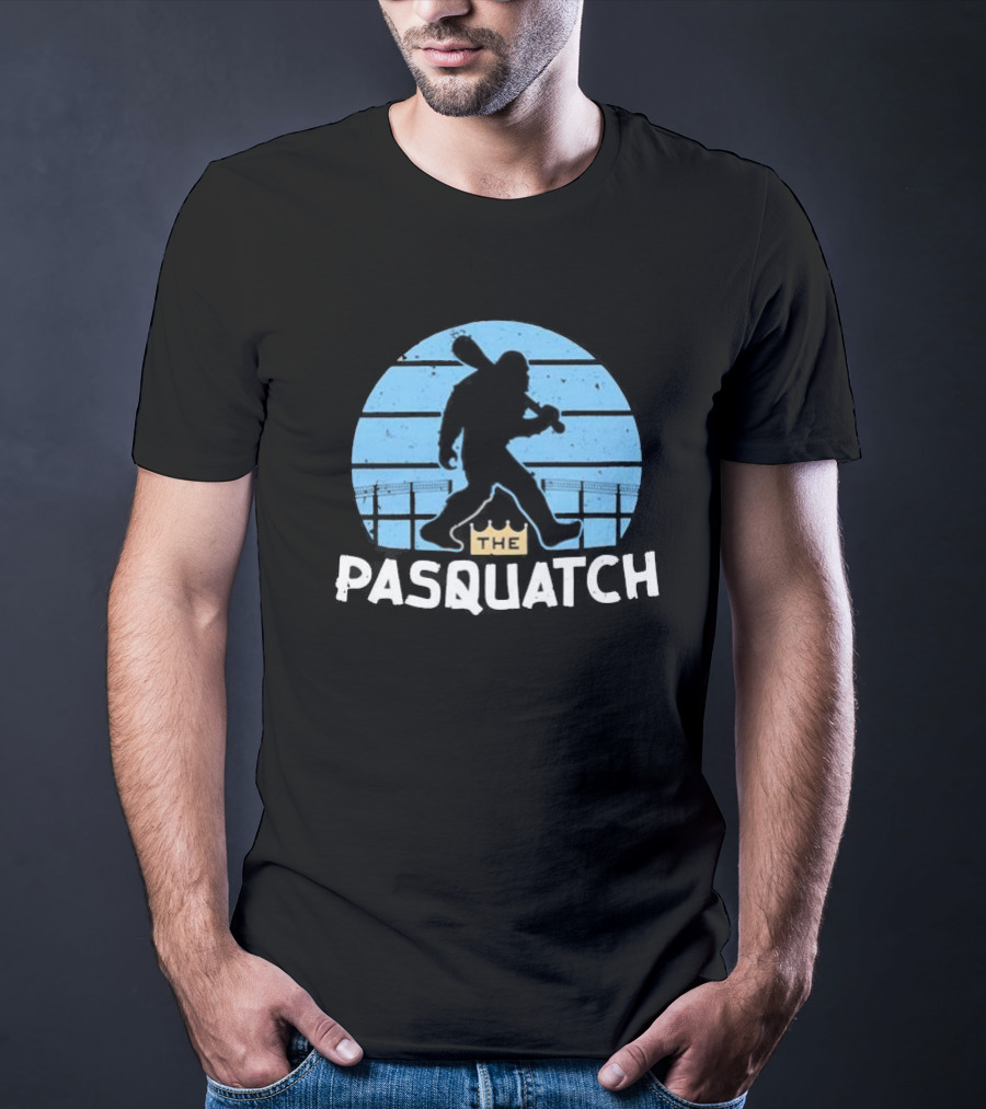 The Pasquatch Kansas City Royals Baseball Sasquatch Silhouette With Crown T-Shirt