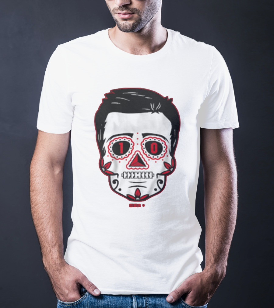 Drake Maye Sugar Skull Football Themed T-Shirt