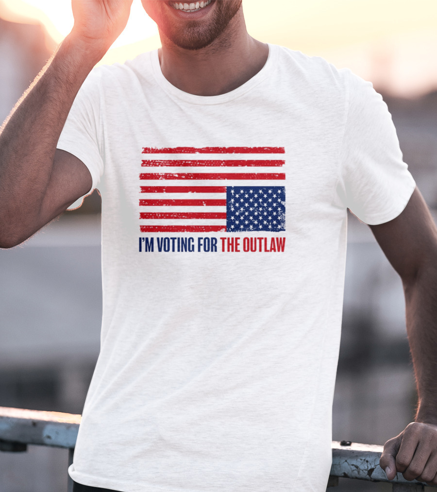 I’m Voting For The Outlaw Distressed American Flag T-Shirt