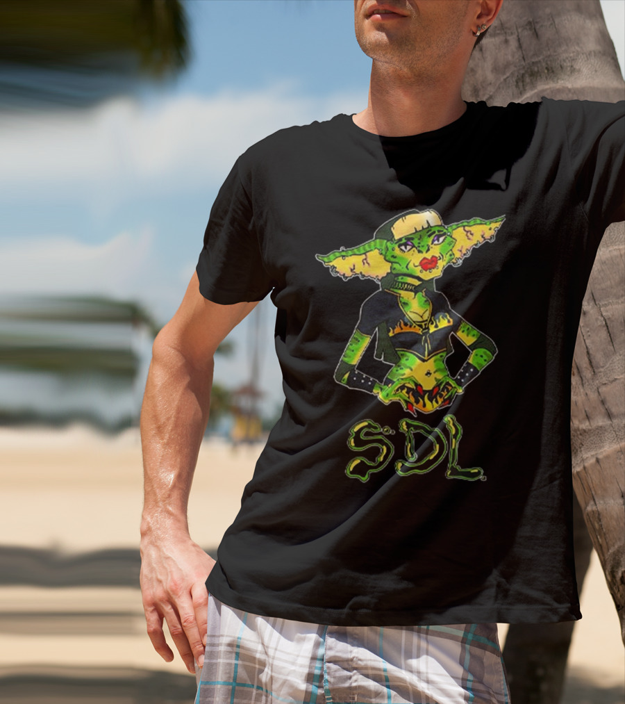Steph De Lander SDL Gremlin Character In Punk T-Shirt