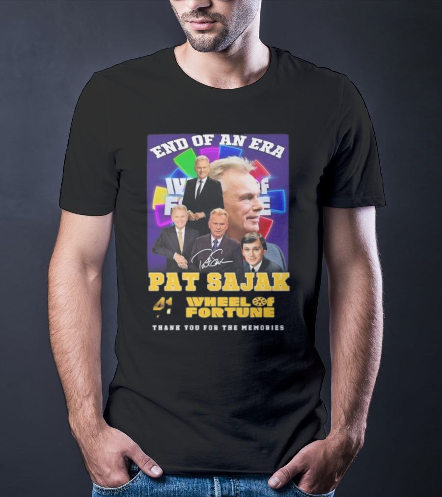 End Of An Era Pat Sajak 41 Wheel Of Fortune Thank You For The Memories T-Shirt