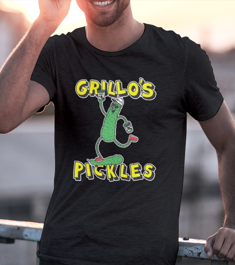 Grillo's Pickles Skateboarding Pickle Man Mike Lottie X Grillo’s T-Shirt