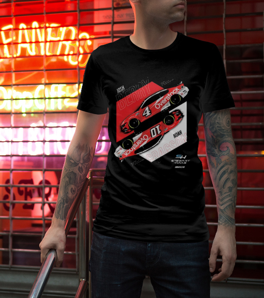Josh Berry Noah Gragson Overstock Stewart-Haas Racing Car Designs NASCAR T-Shirt