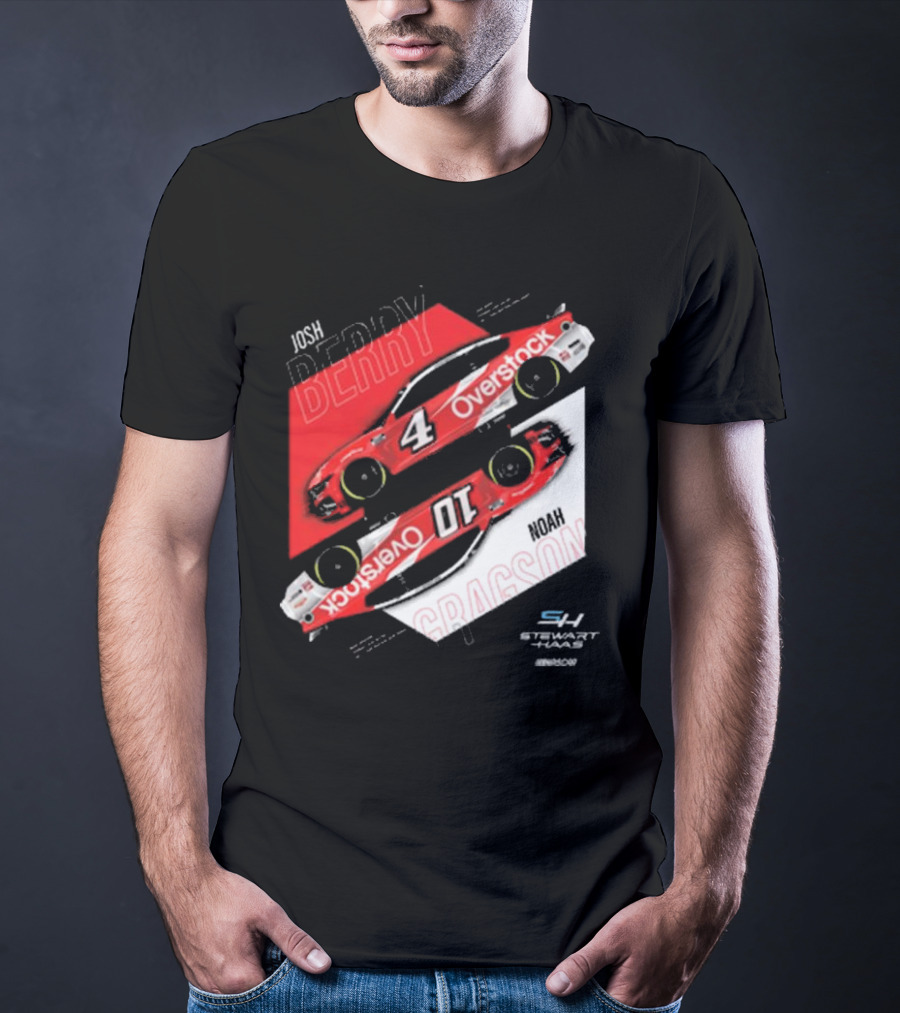 Josh Berry Noah Gragson Overstock Stewart-Haas Racing Car Designs NASCAR T-Shirt
