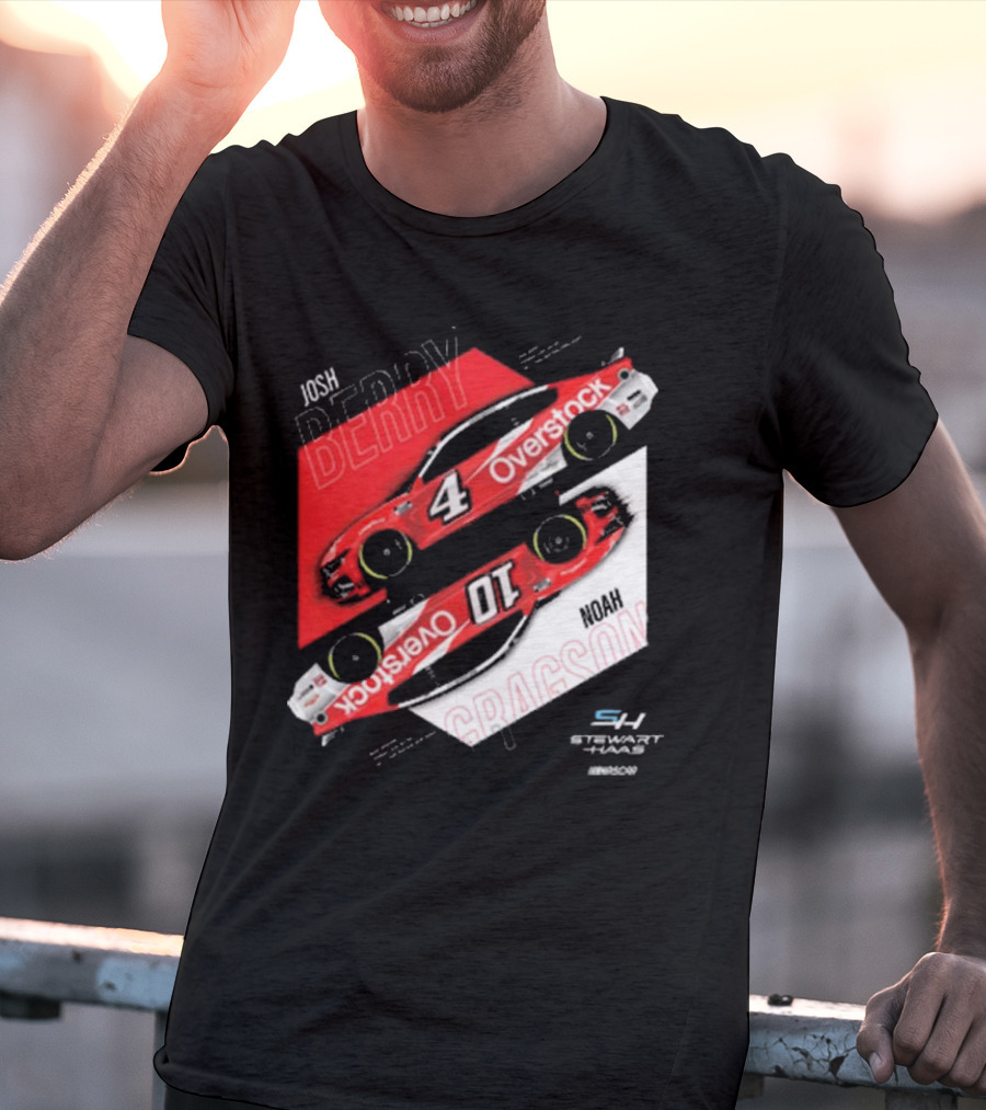 Josh Berry Noah Gragson Overstock Stewart-Haas Racing Car Designs NASCAR T-Shirt