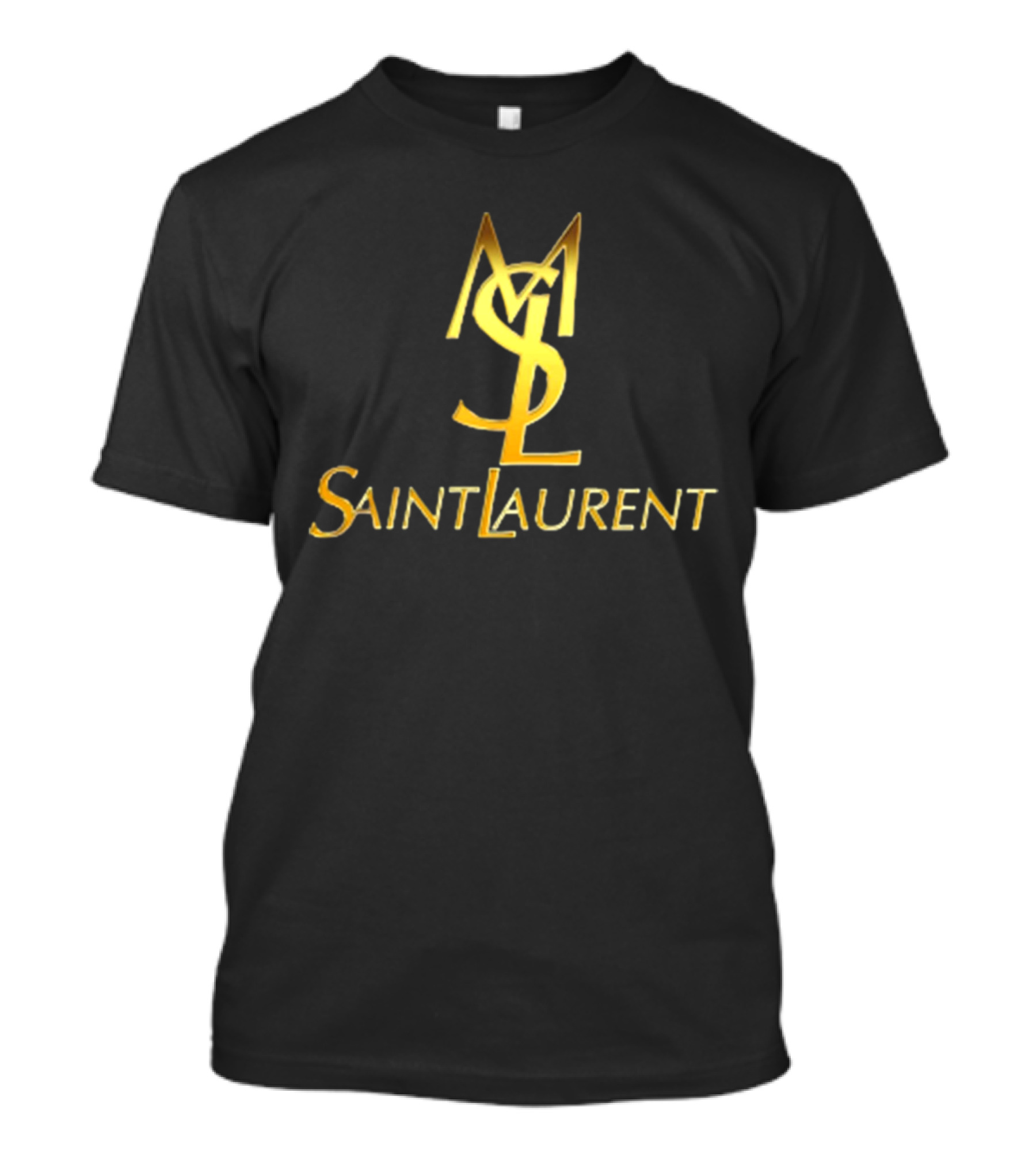 MSL Saint Laurent Gold Branding T-Shirt