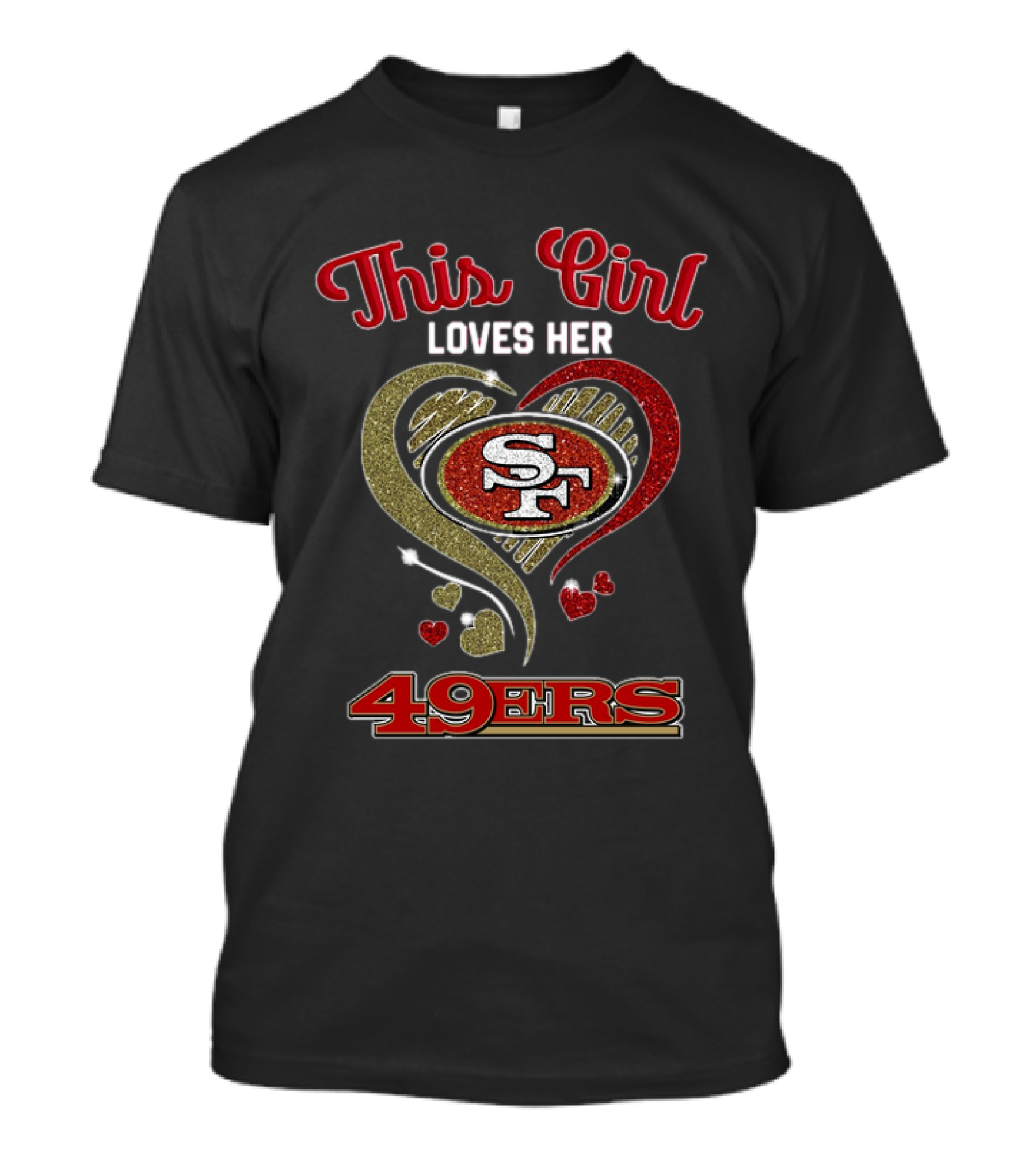 This Girl Loves Her San Francisco 49ers Heart SF Logo NFL T-Shirt