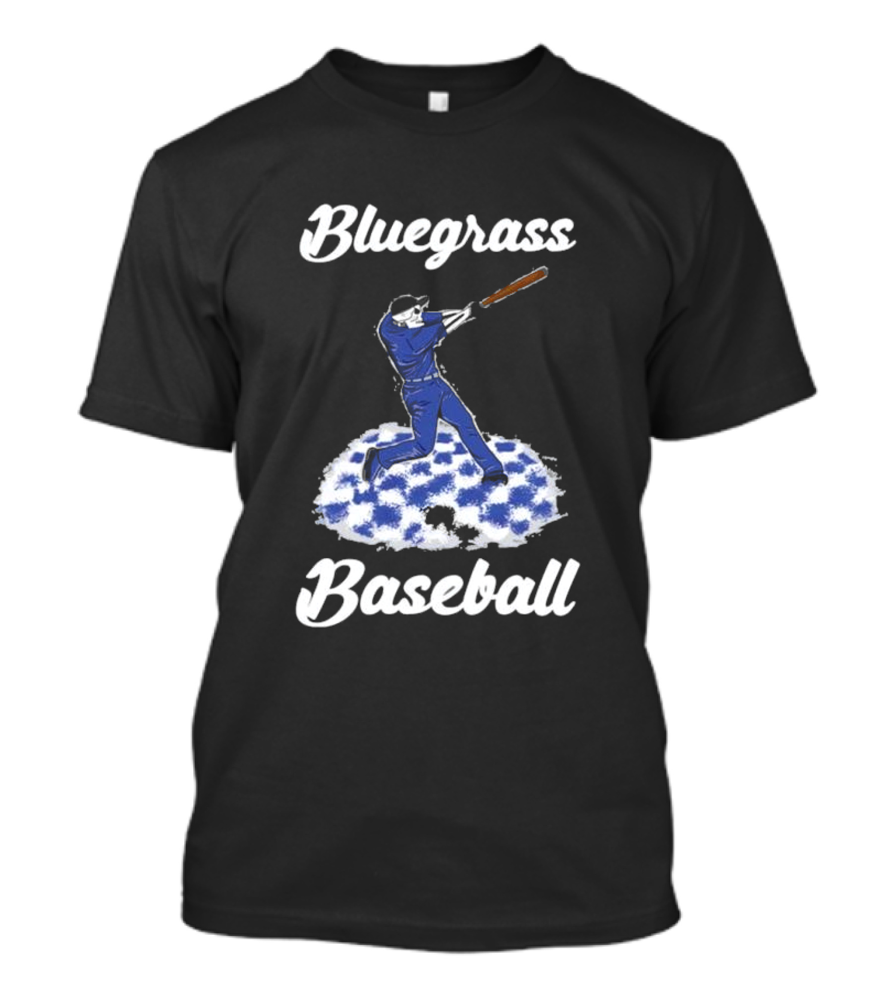 Bluegrass Baseball Batter With Blue And White Checkerboard Field T-Shirt