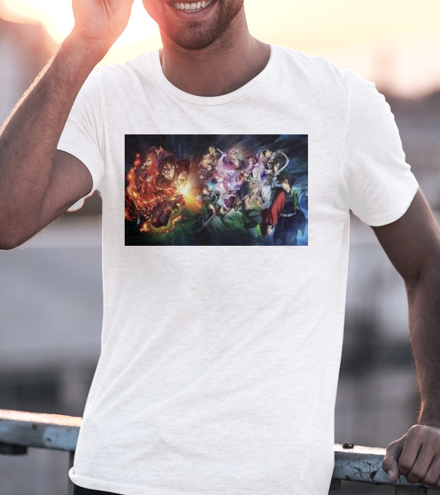 Demon Slayer Kimetsu No Yaiba Epic Hashira Training Battle Scene T-Shirt