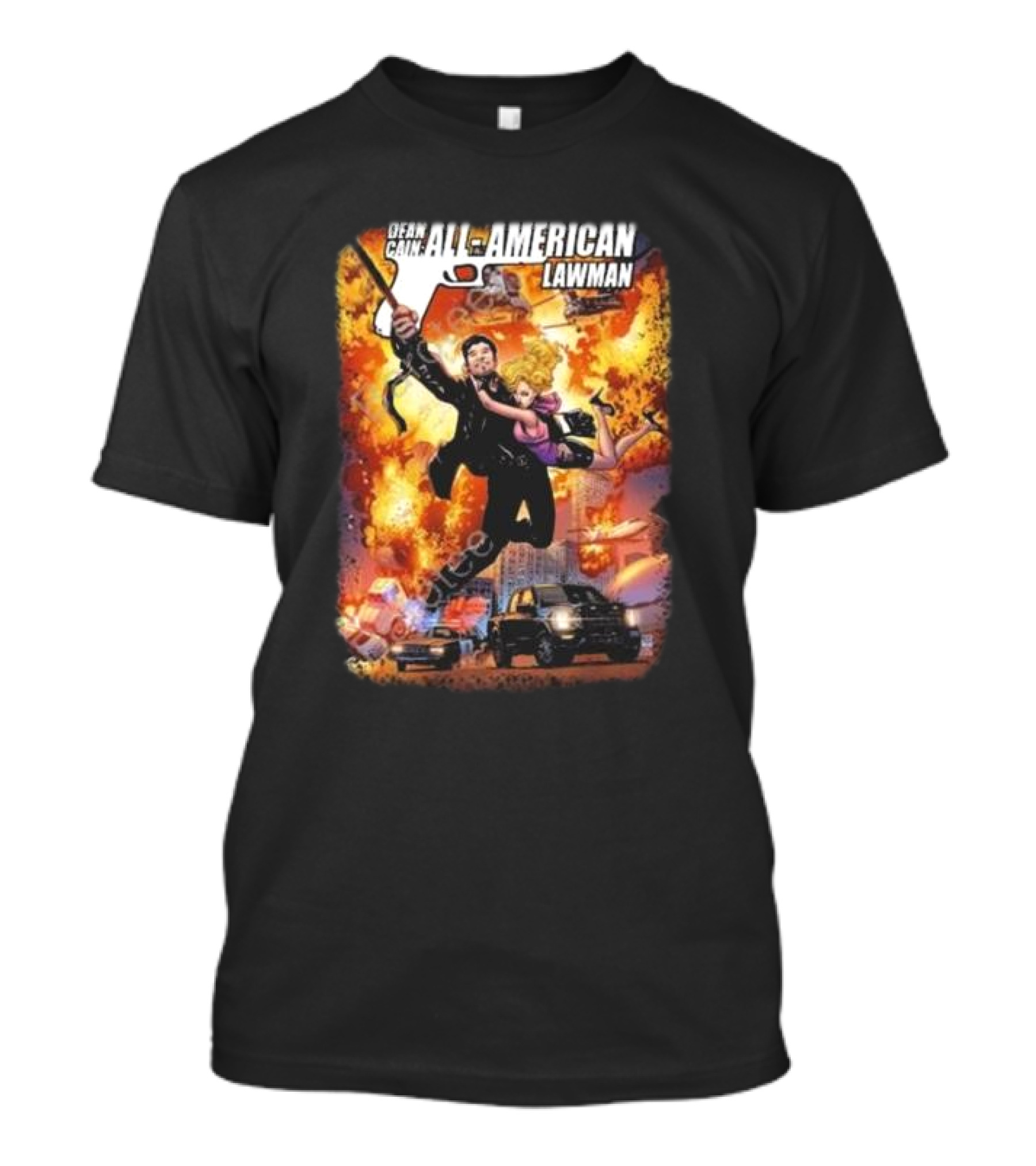 Dean Cain All-American Lawman Explosive Action With Gabe Eltaeb Big Man Comics Influence T-Shirt