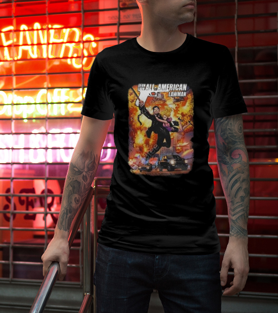Dean Cain All-American Lawman Explosive Action With Gabe Eltaeb Big Man Comics Influence T-Shirt