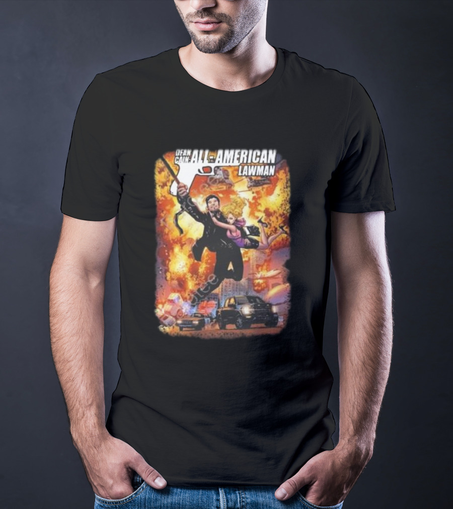 Dean Cain All-American Lawman Explosive Action With Gabe Eltaeb Big Man Comics Influence T-Shirt