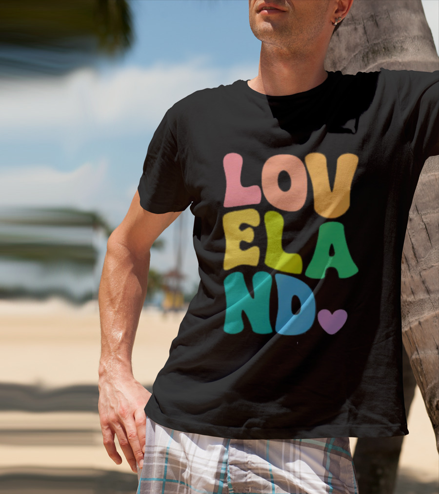 Loveland Rainbow Letters With Heart T-Shirt