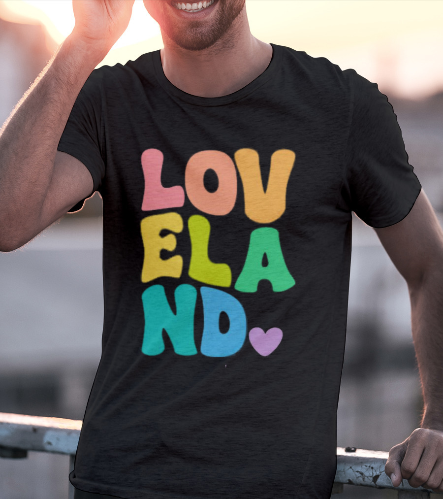 Loveland Rainbow Letters With Heart T-Shirt