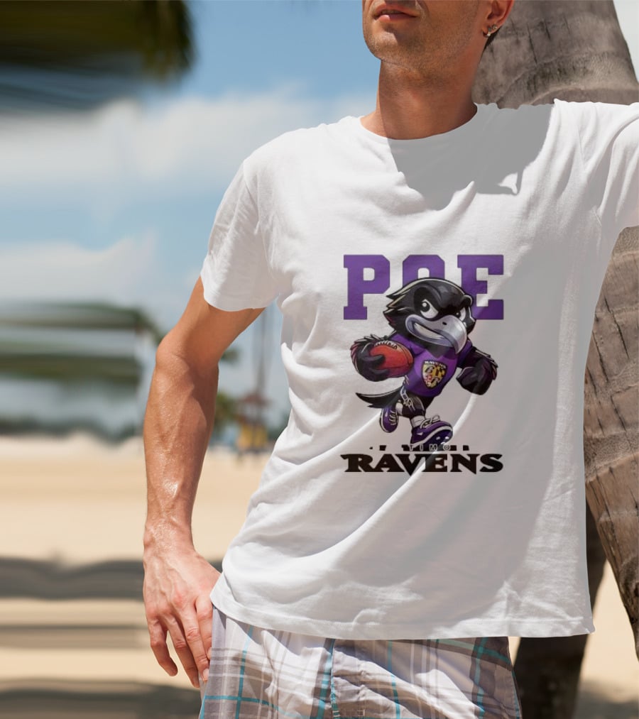 Poe Baltimore Ravens Mascot Football Character T-Shirt