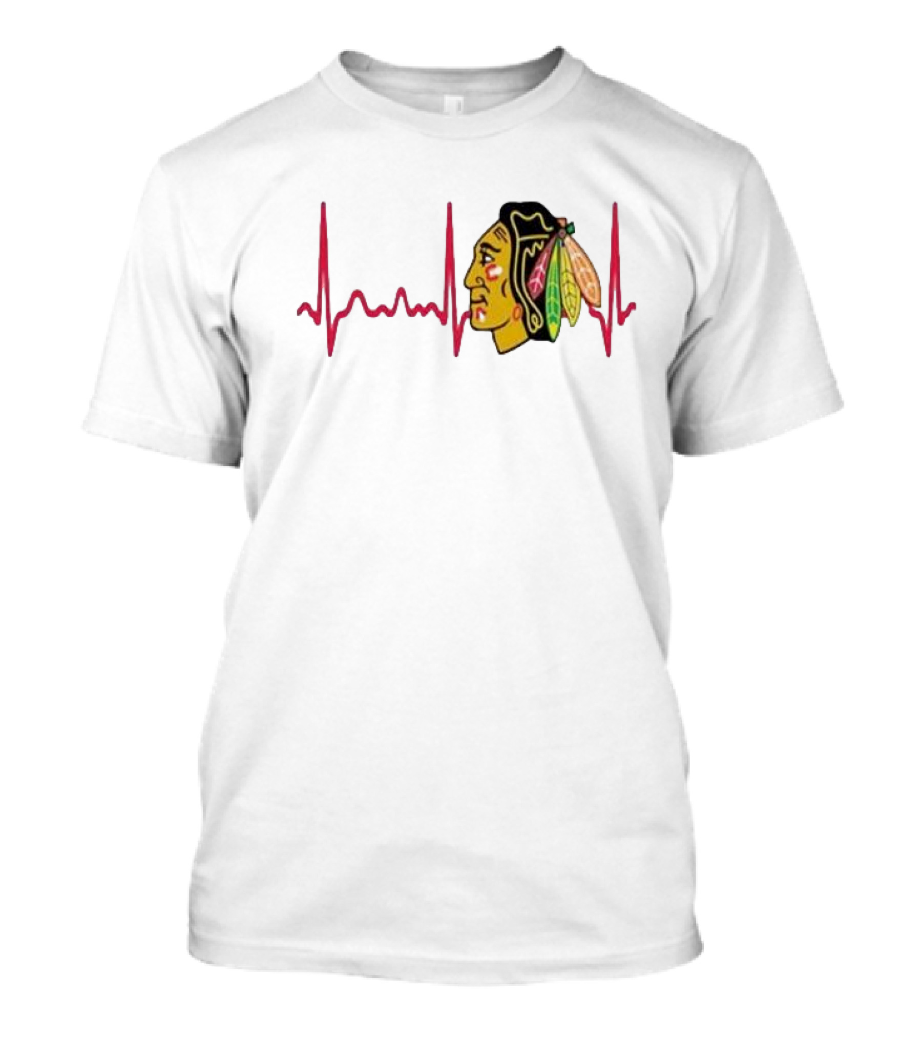 Chicago Blackhawks Heartbeat Hockey T-Shirt