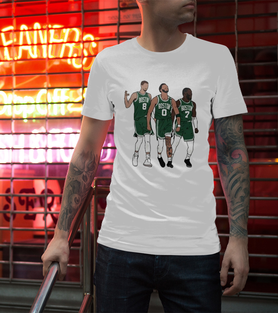 Bri Marie D Kristaps Porzingis Jayson Tatum Jaylen Brown Big 3 Boston Celtics T-Shirt