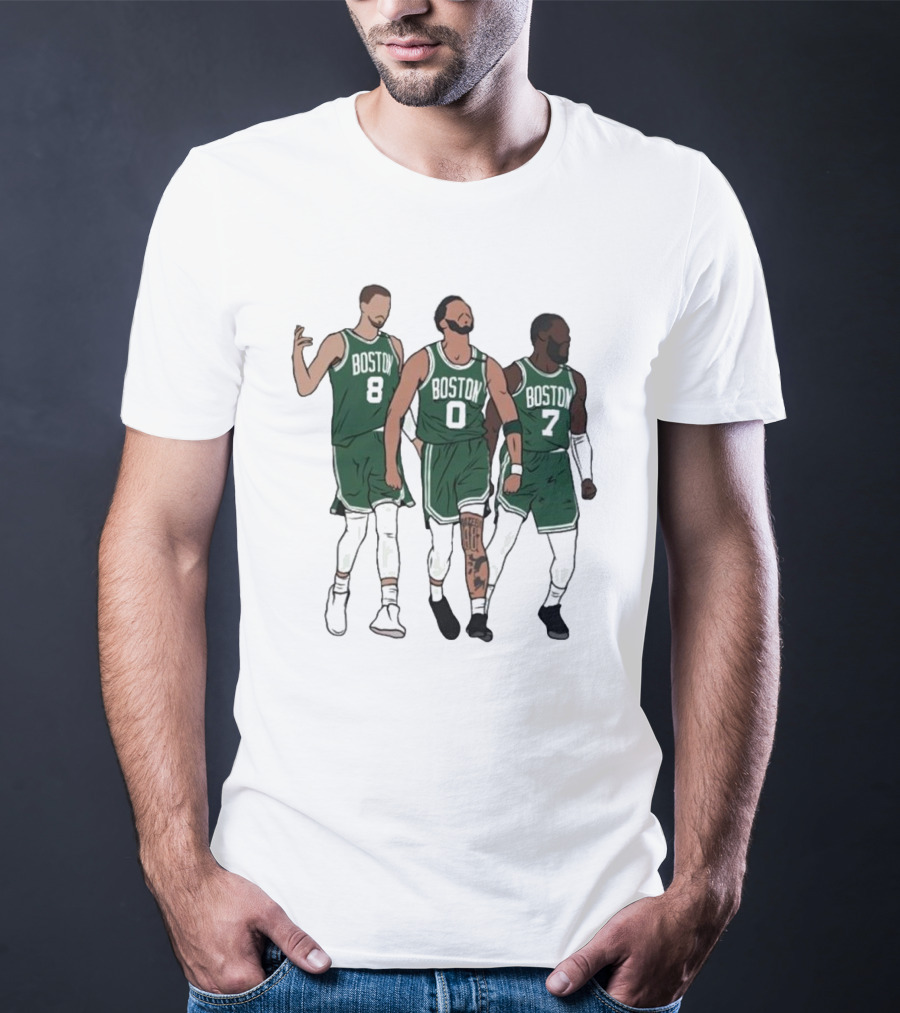 Bri Marie D Kristaps Porzingis Jayson Tatum Jaylen Brown Big 3 Boston Celtics T-Shirt