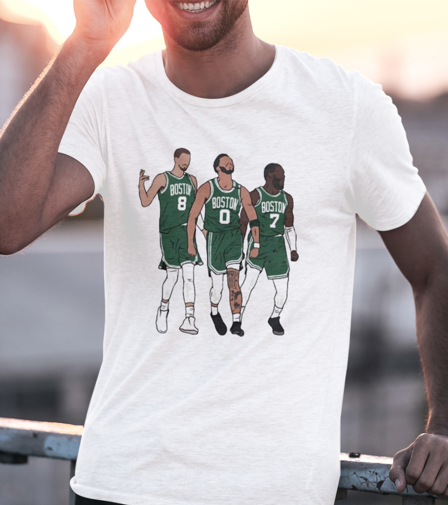 Bri Marie D Kristaps Porzingis Jayson Tatum Jaylen Brown Big 3 Boston Celtics T-Shirt