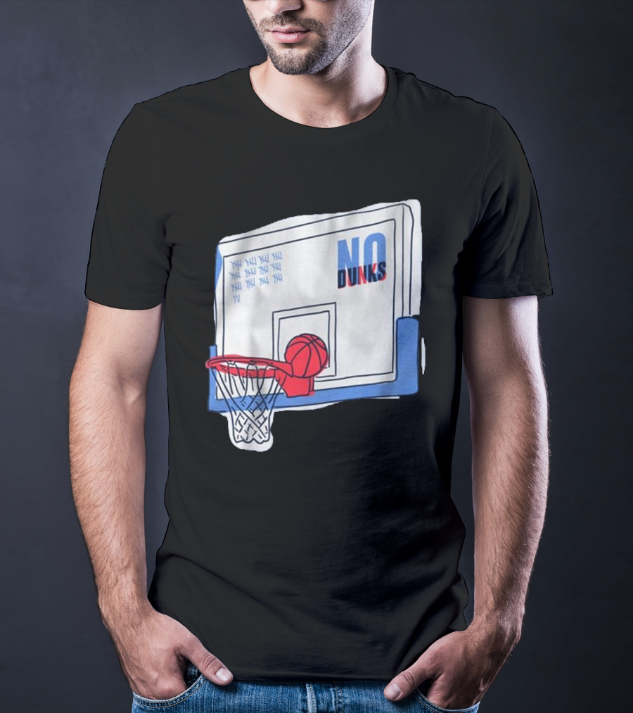 No Dunks Basketball Backboard With Tally Marks And Ball Wedgie T-Shirt