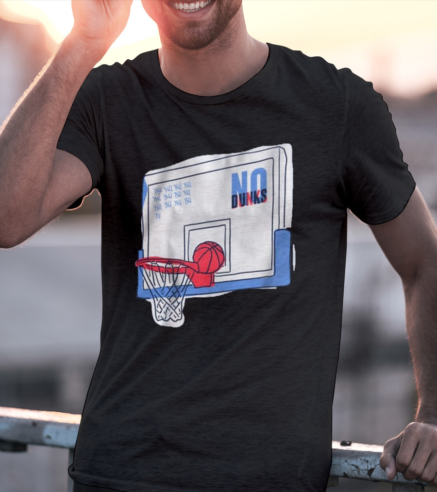 No Dunks Basketball Backboard With Tally Marks And Ball Wedgie T-Shirt