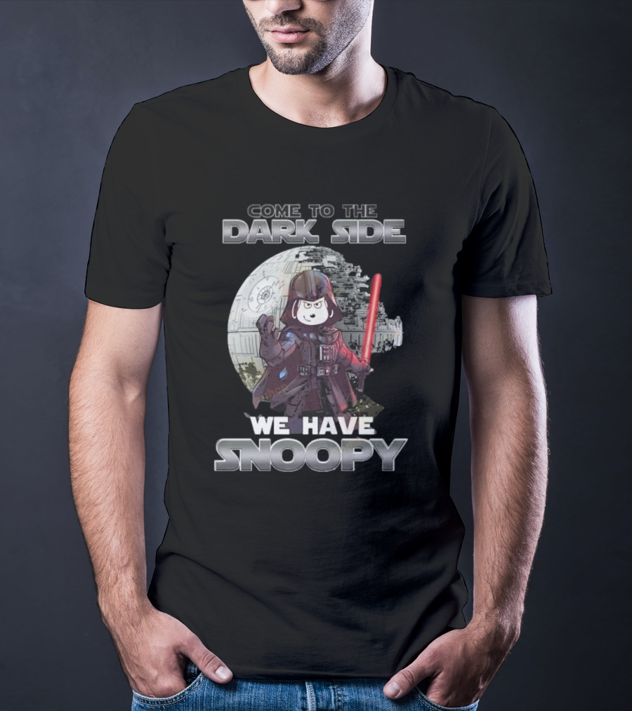 Come To The Dark Side We Have Snoopy Star Wars Death Star Darth Vader Peanuts Crossover T-Shirt