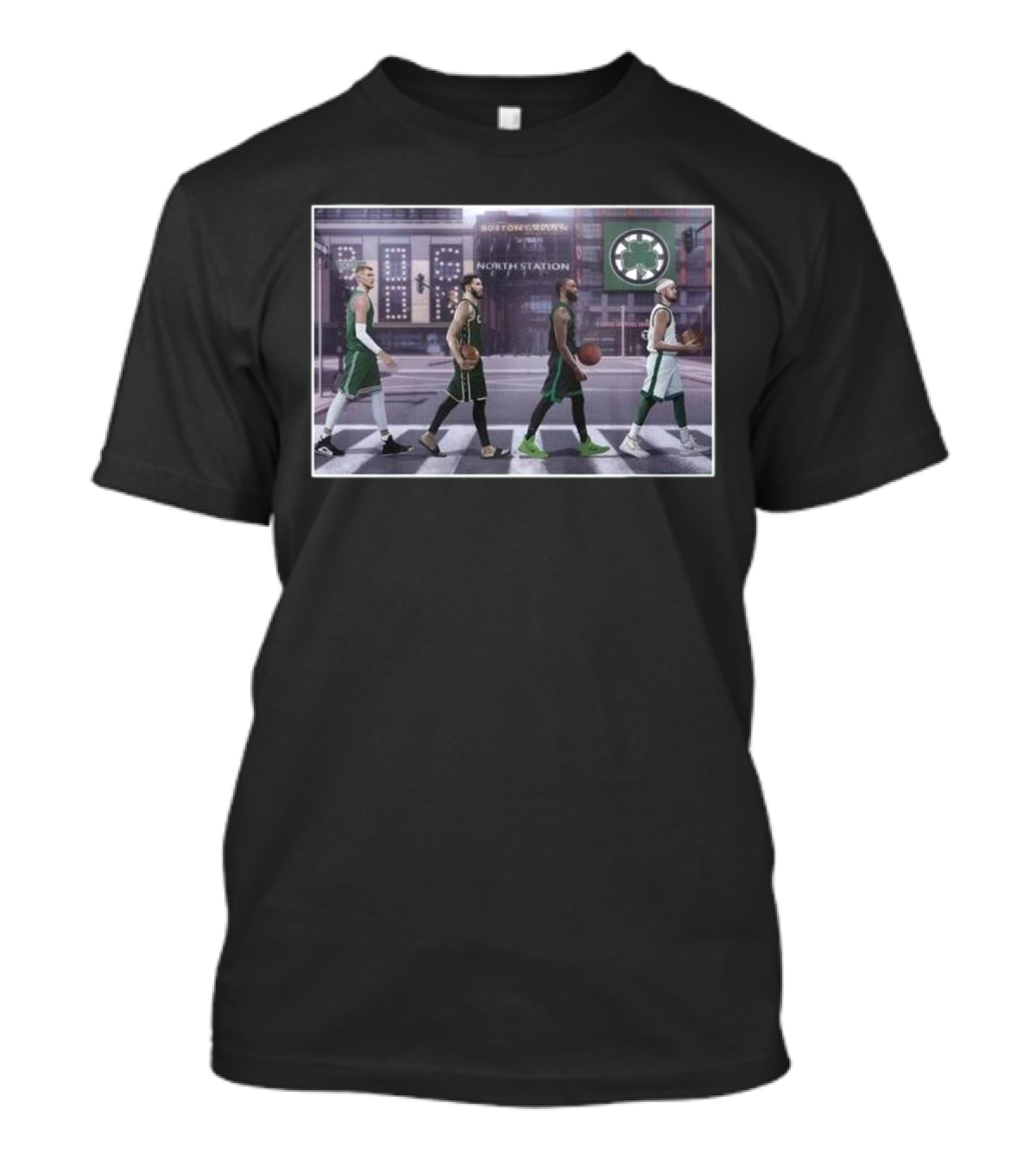 Boston Celtics Players Walking The Green Line North Station Boston Sports T-Shirt