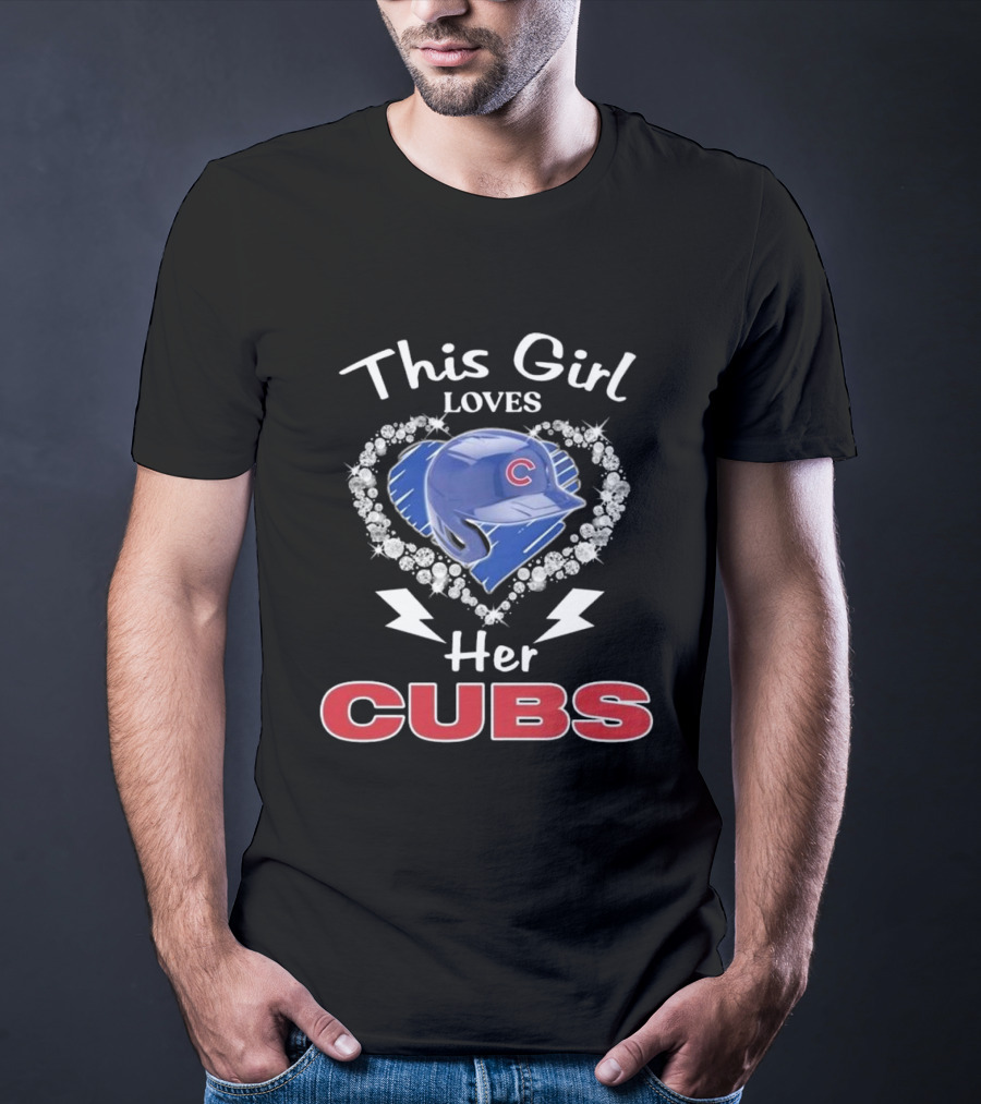 This Girl Loves Her Cubs With Heart And Helmet T-Shirt