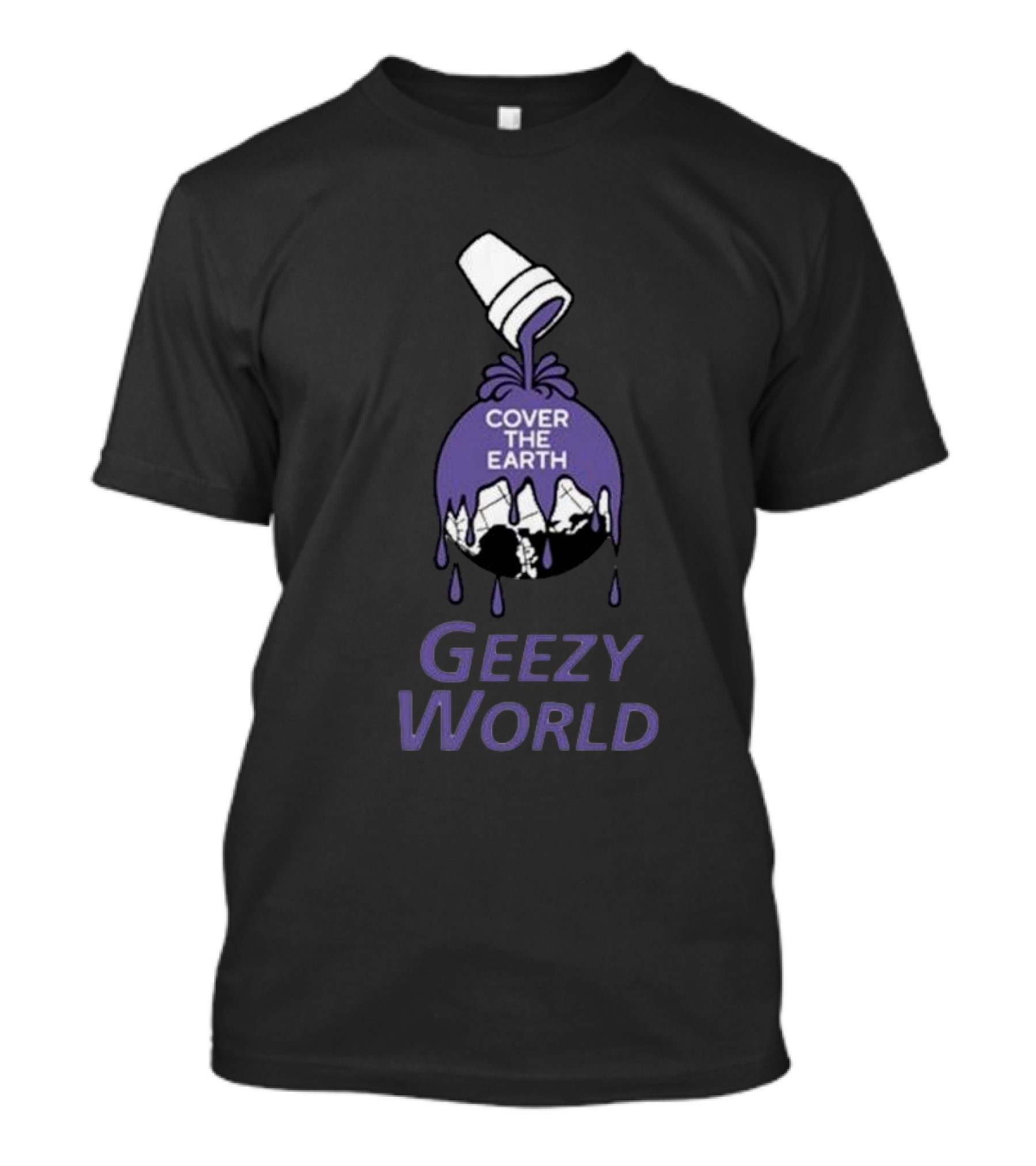 Cover The Earth Geezy World Purple Paint Cup T-Shirt
