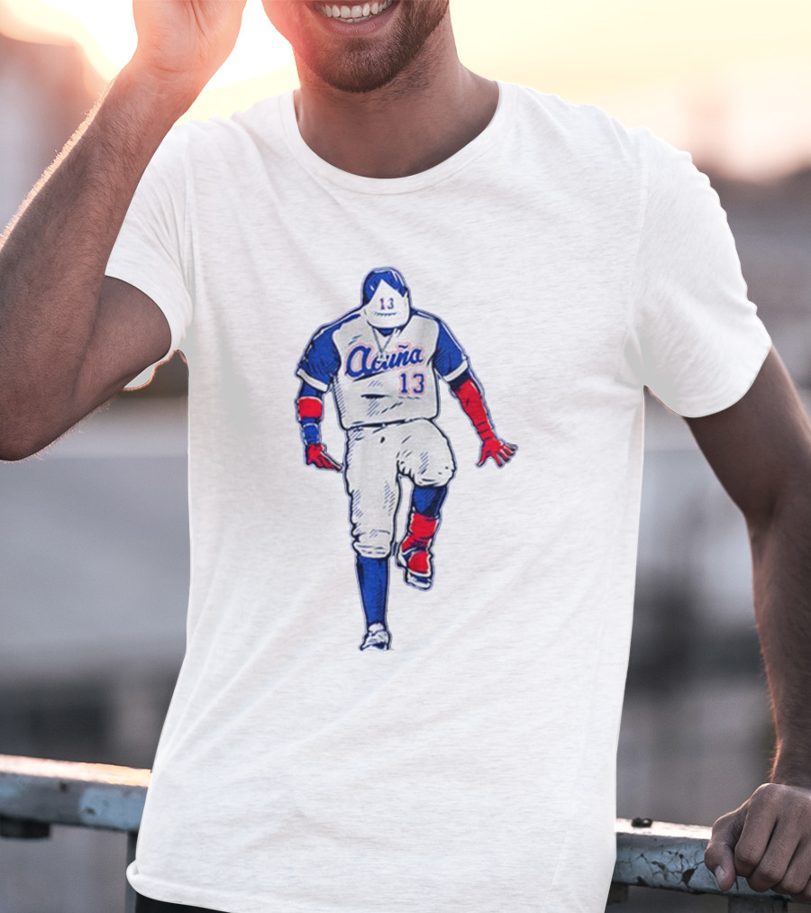 Ronald Acuña Jr. Number 13 Bold Pose Signature T-Shirt