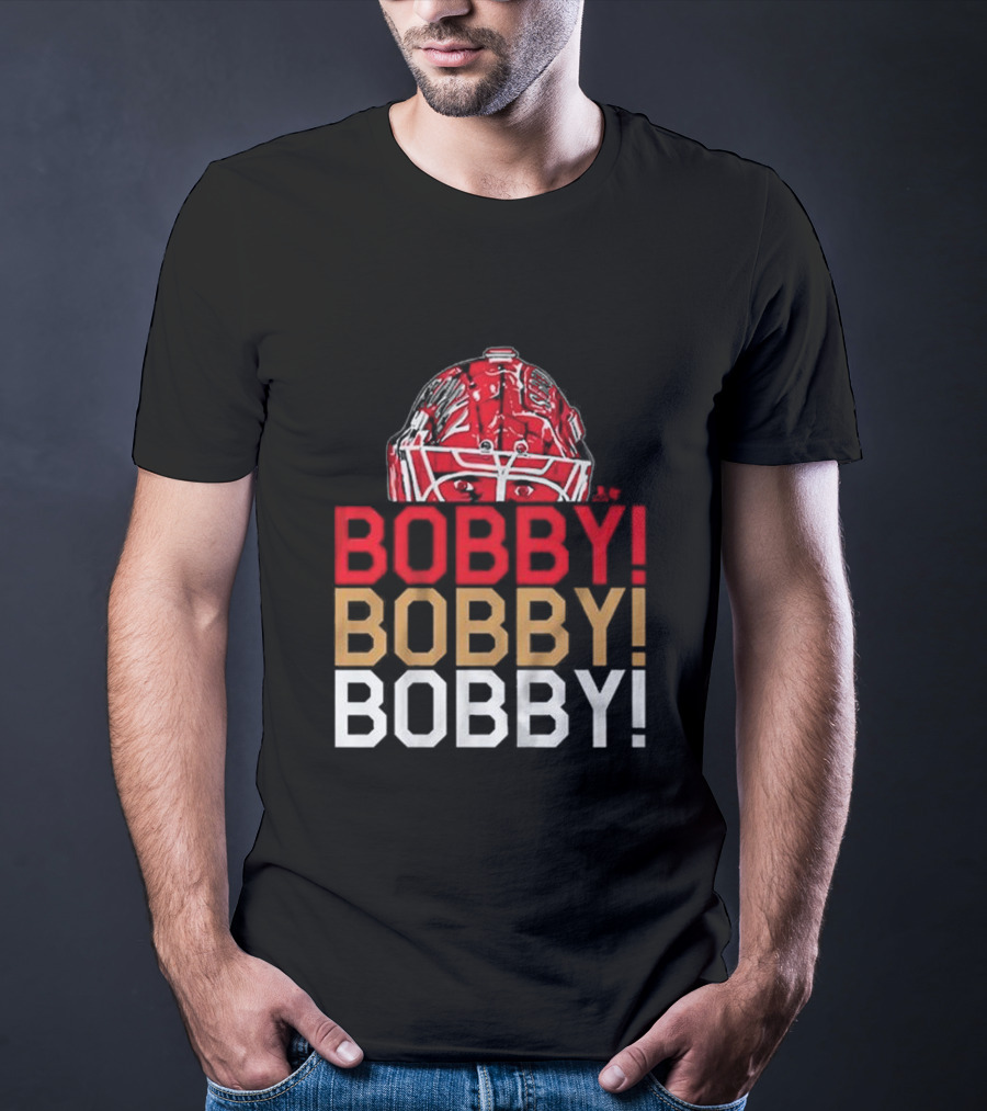 BOBBY BOBBY BOBBY Chant Featuring Sergei Bobrovsky Helmet T-Shirt