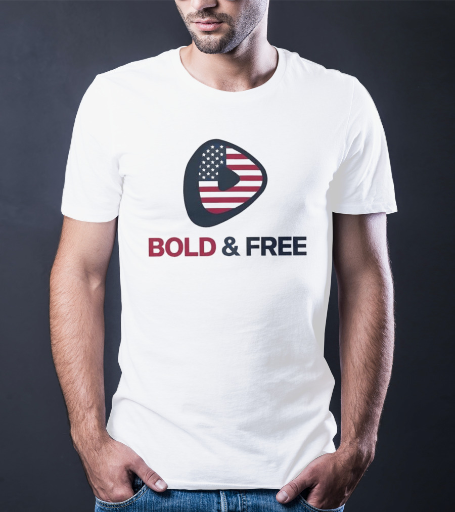 Bold And Free USA Rick Racela Flag T-Shirt