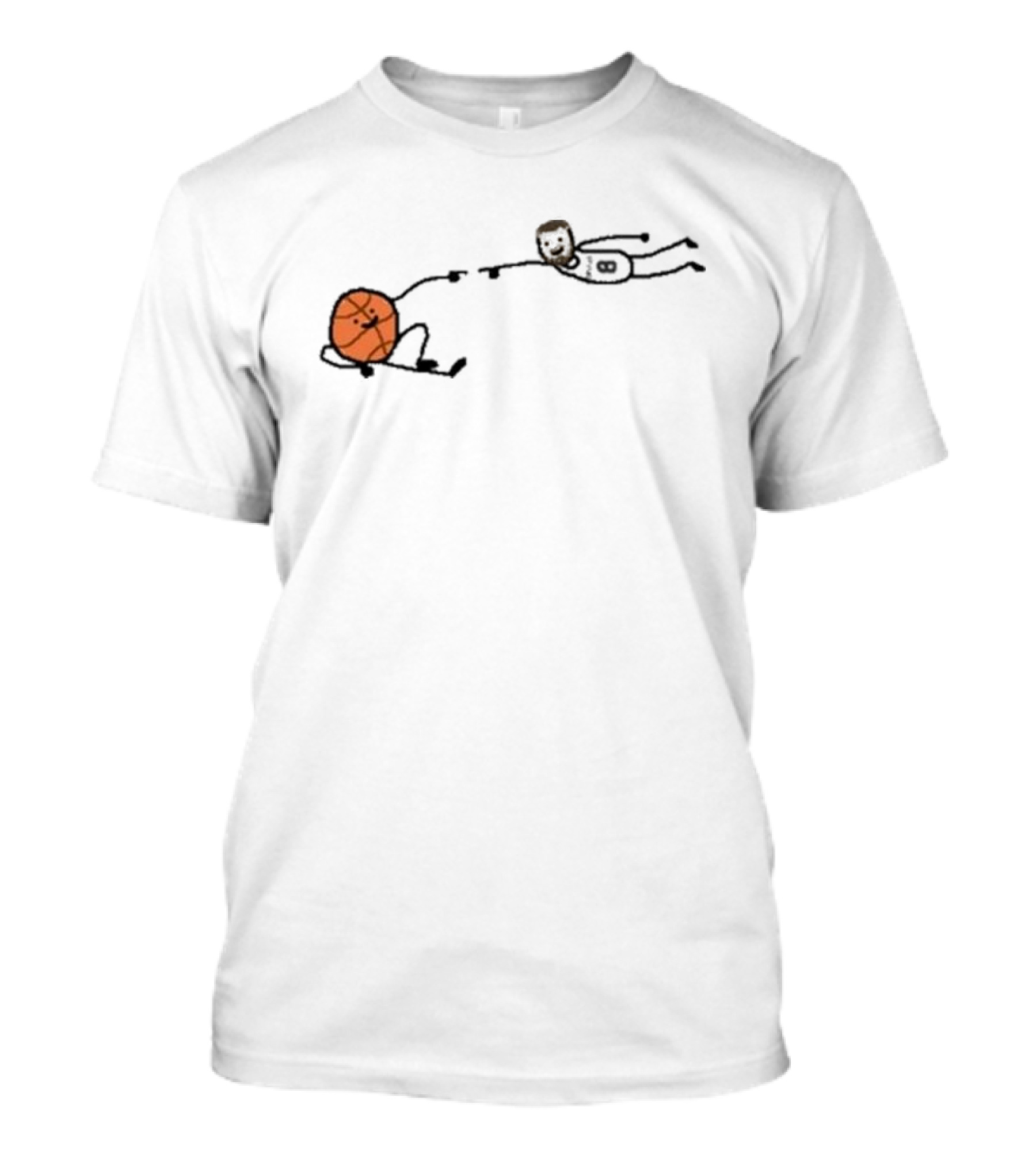 Paint Porzin-God Basketball Stick Figure Relaxation T-Shirt