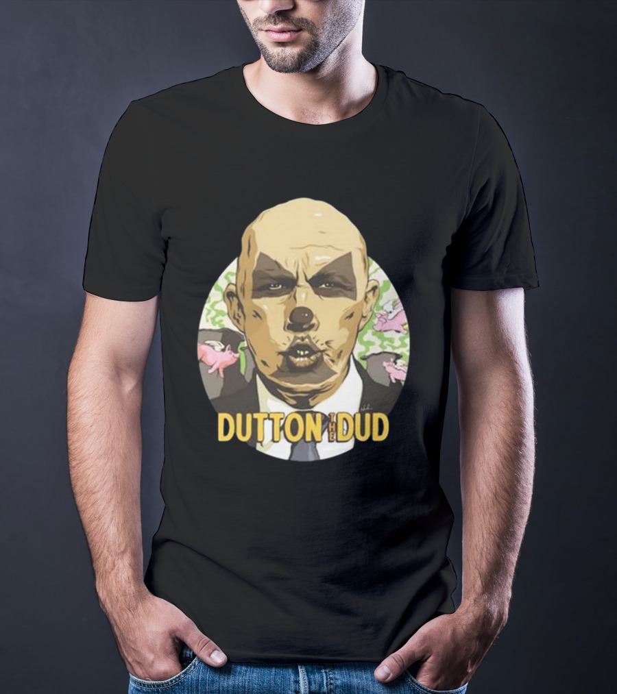 Dutton The Dud James Hillier Dutton Pigs Fly Caricature T-Shirt