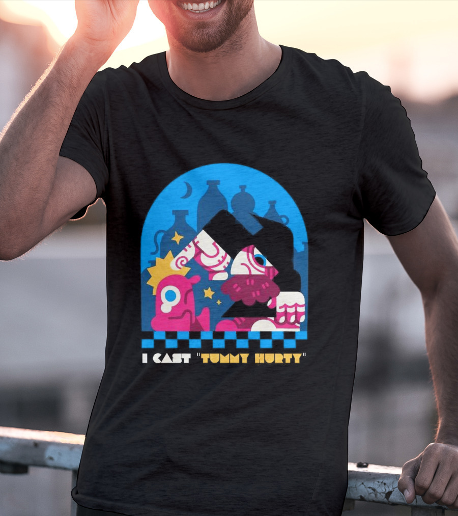 I Cast Tummy Hurty The Forbidden Spell Potion Bottles Stars T-Shirt