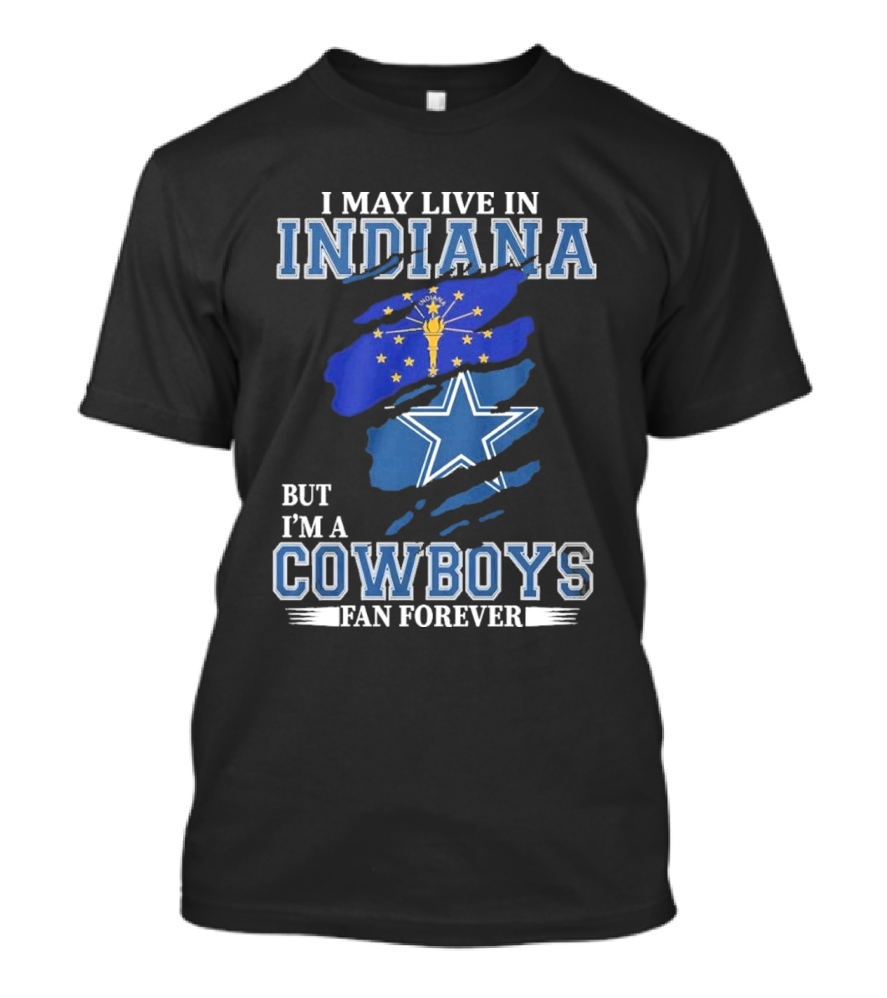 Indiana Local Proud Dallas Cowboys Fan Forever NFL Supporter T-Shirt