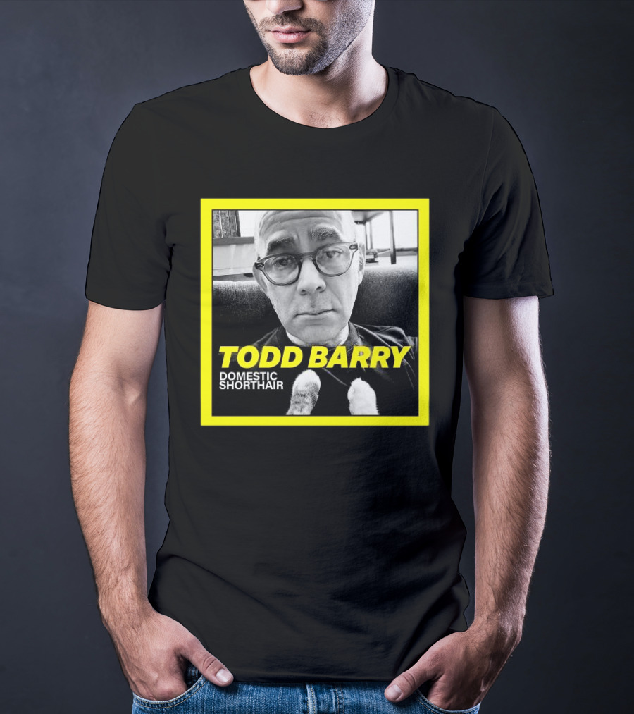 Todd Barry Domestic Shorthair Portrait With Cat Paws T-Shirt