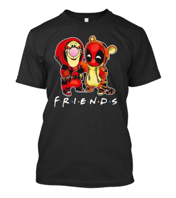 Friends Disney Winnie The Pooh Tigger And Deadpool T-Shirt