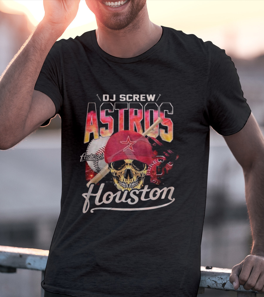 DJ Screw Astros Skull Baseball Houston T-Shirt