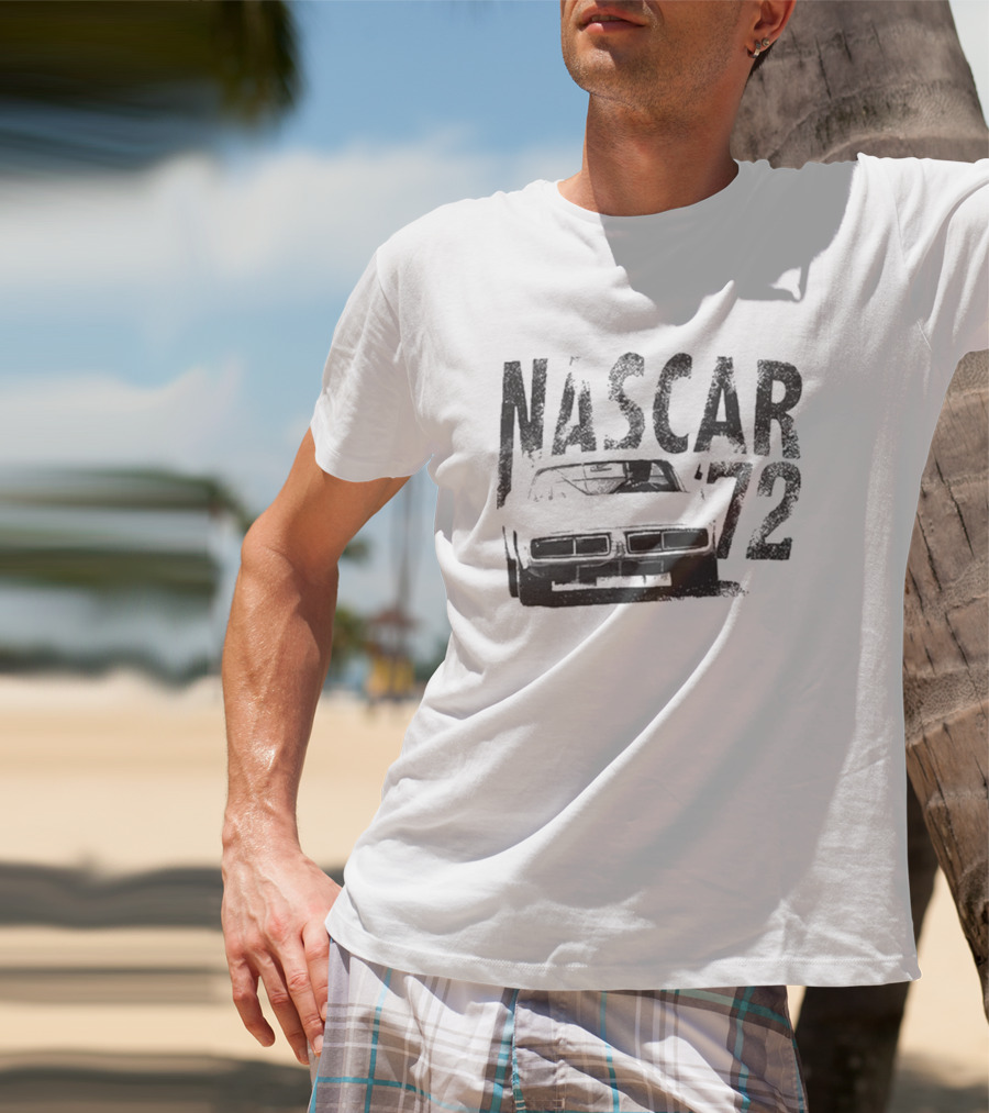 NASCAR 72 Stock Car Racing Nostalgia Gray T-Shirt