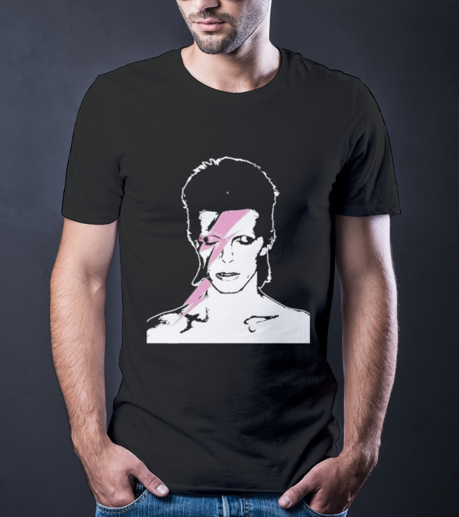 Ziggy Stardust Pink Lightning Bolt Iconic Tribute Carrie Bradshaw Connection T-Shirt