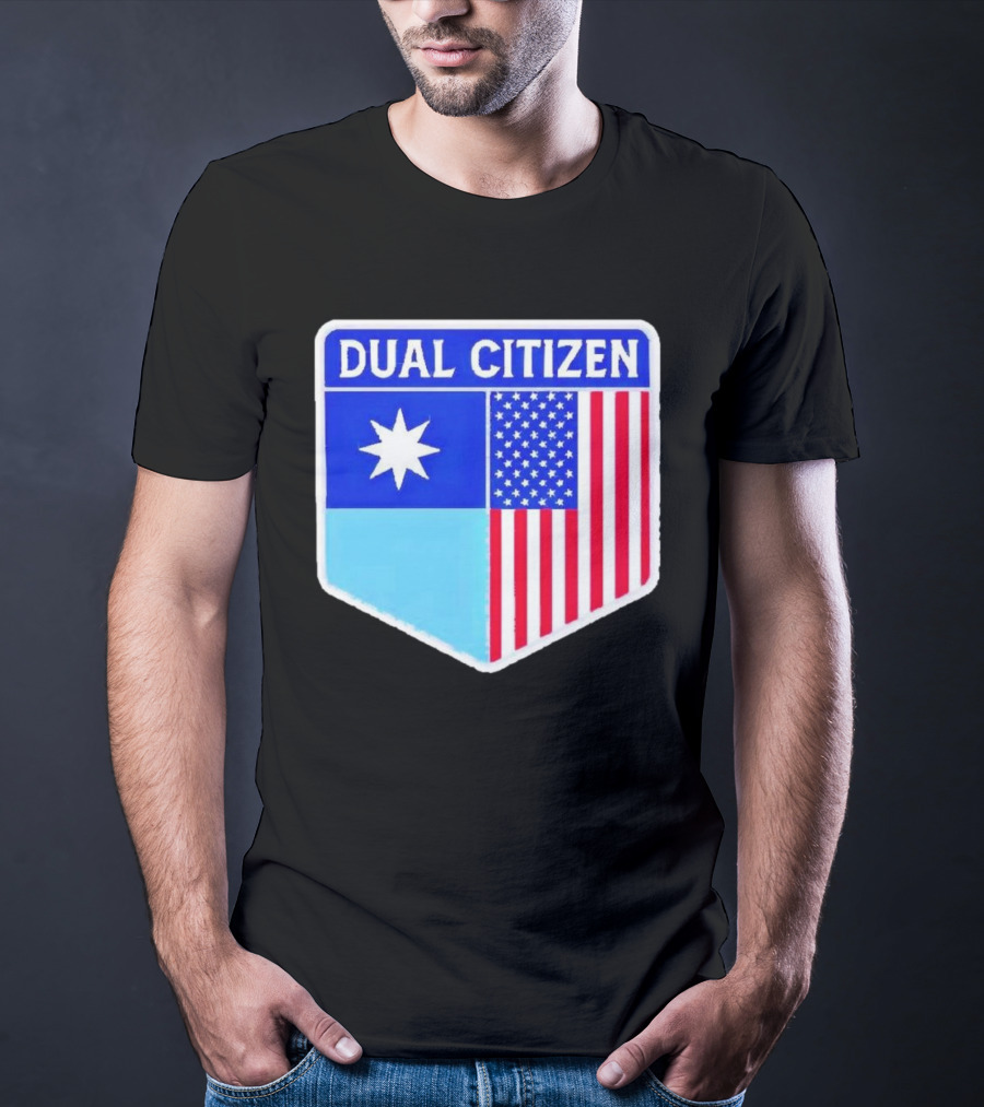 Dual Citizen Of Minnesota And USA Flag Badge T-Shirt