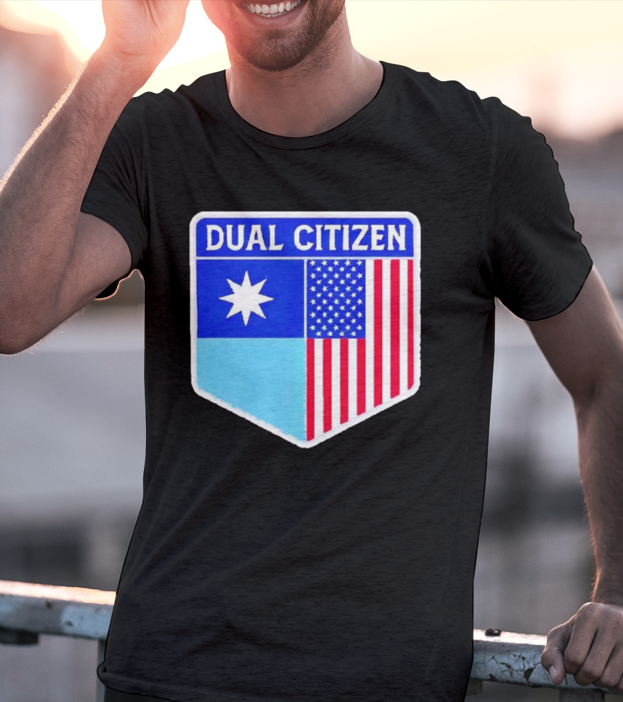 Dual Citizen Of Minnesota And USA Flag Badge T-Shirt