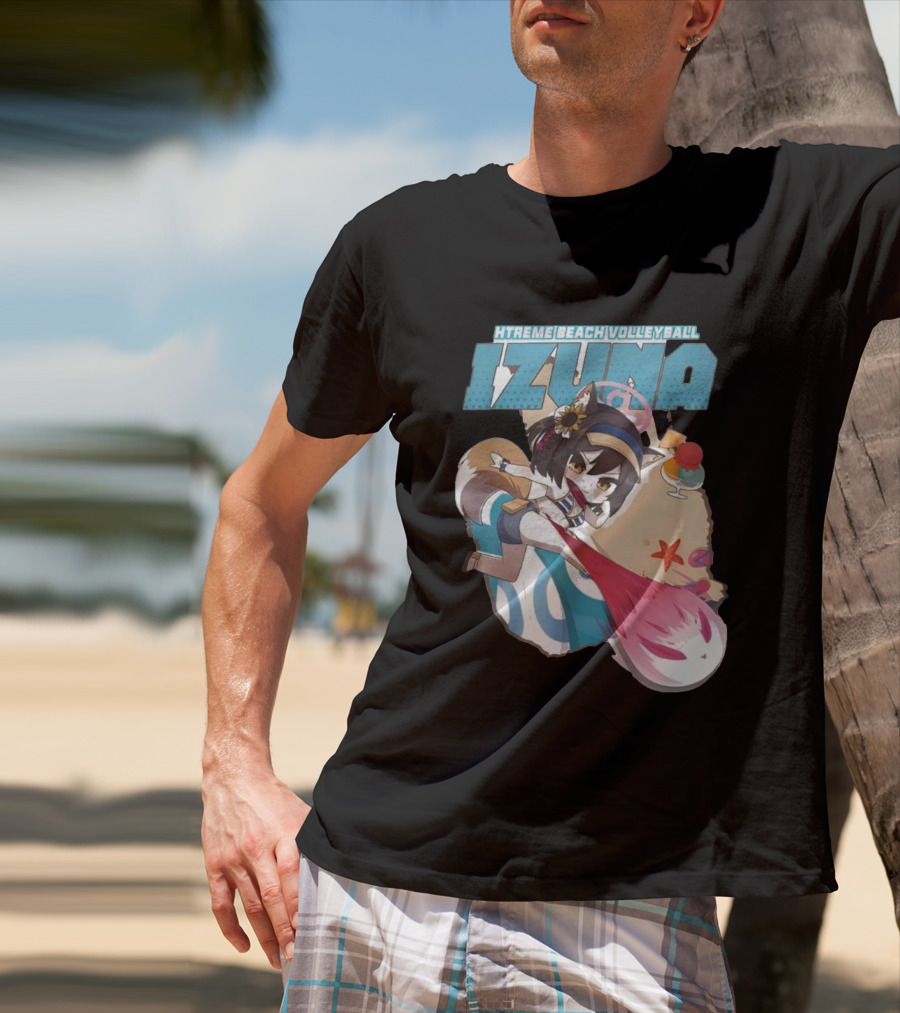 Izuna’s Xtreme Beach Volleyball Anime Character With Beach Elements T-Shirt